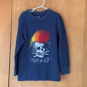 Boy’s S 6 7 waffle thermal shirt drumsticks LOUD & WILD Mohawk long sleeve EUC